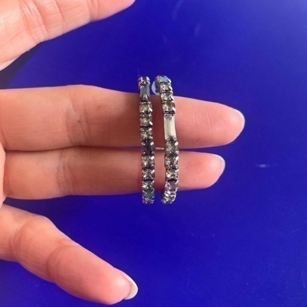 Express Multicolor Rhinestone Hoop Earrings